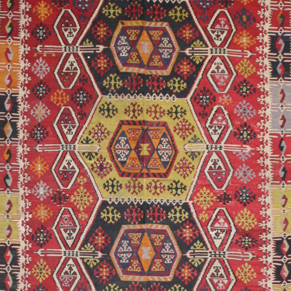 Large Turkish Flatwoven Kilim