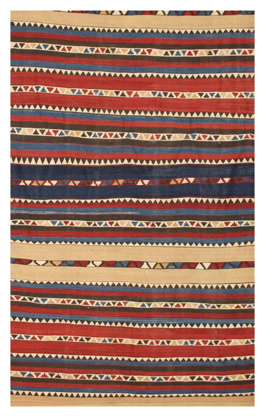 Semi Antique Flat-Woven Shirvan Kilim