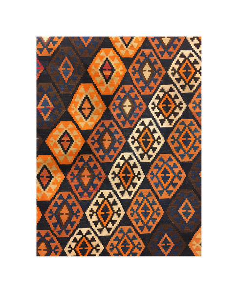 Antique Caucasian Baku Kilim