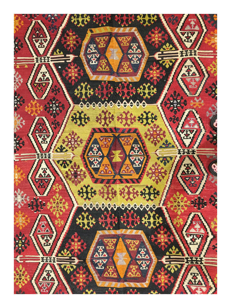 Large Turkish Flatwoven Kilim