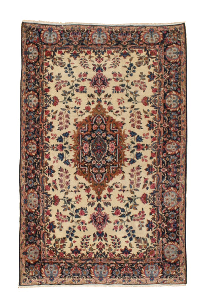 Ivory Persian Kerman Rug