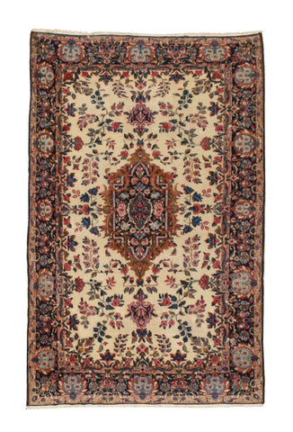 Ivory Persian Kerman Rug